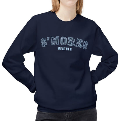 Women's Midweight Sweatshirt – "S'mores Weather" Cozy Graphic Sweatshirt