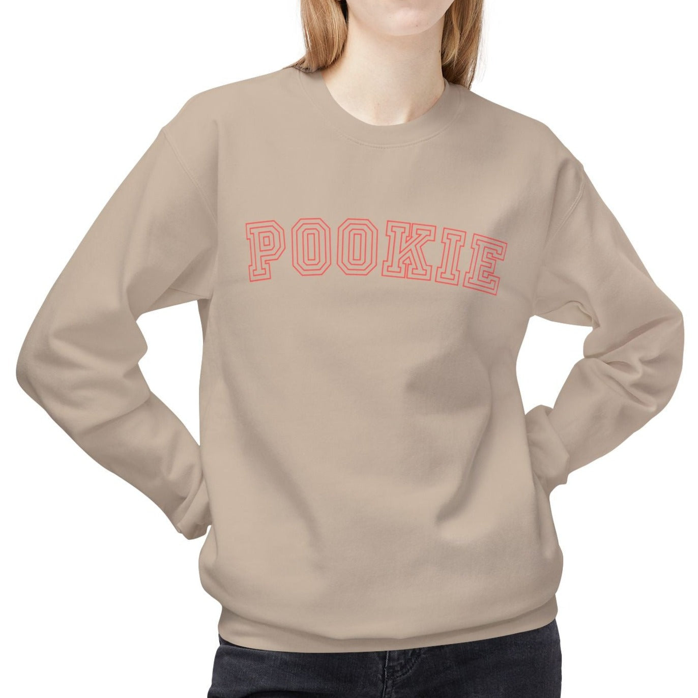 Eddy and Rita Women's Midweight Crewneck Sweatshirt - "Pookie" Cute and Cozy Graphic Pullover