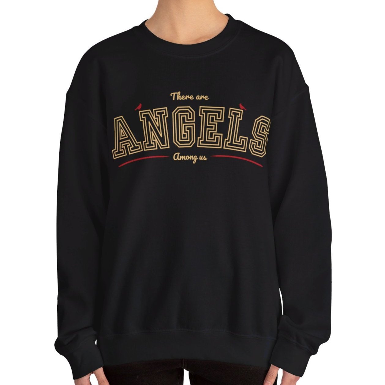 Women's Heavy Blend Sweatshirt – "There Are Angels Among Us" with Cardinals Graphic