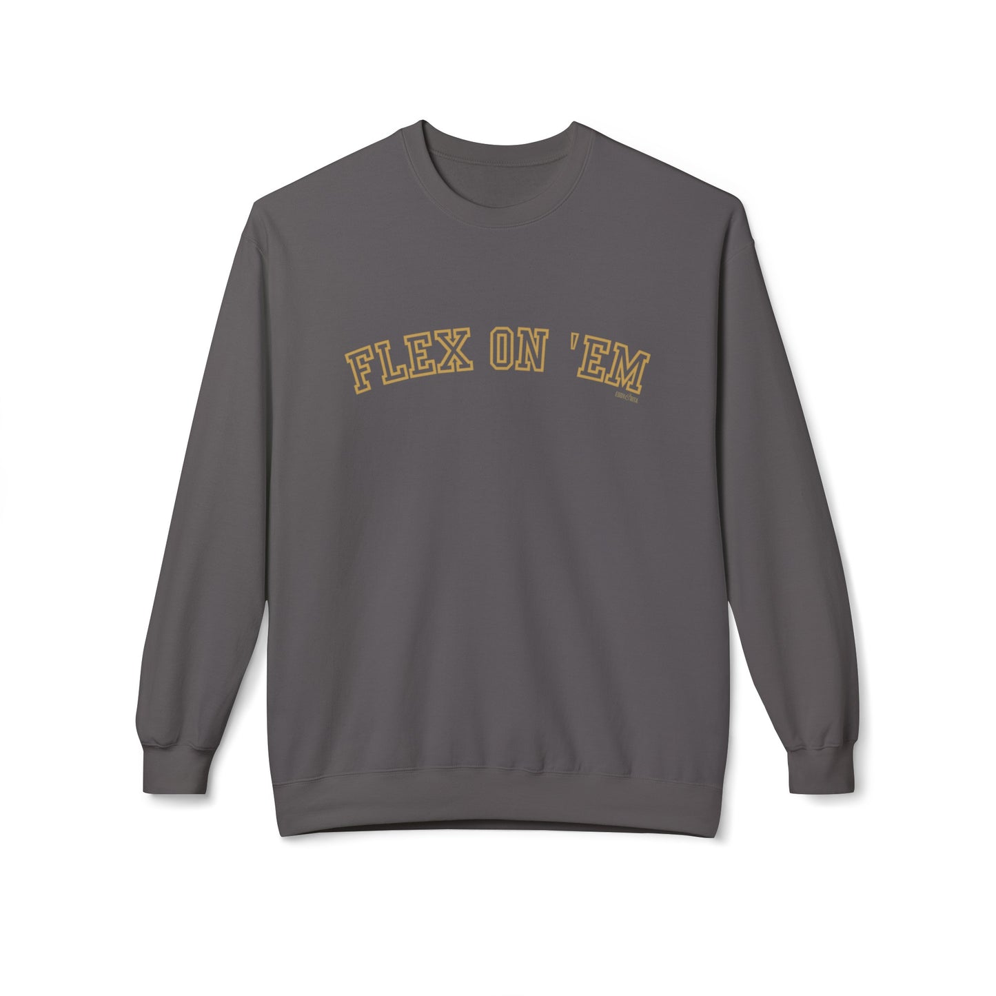 Eddy and Rita Women's Midweight Crewneck Sweatshirt - "Flex on 'Em" Motivational Graphic Pullover