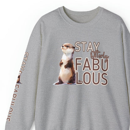 Stay Otterly Fabulous: Women's Sweatshirt with Otter and Arm Detail - Eddy and Rita