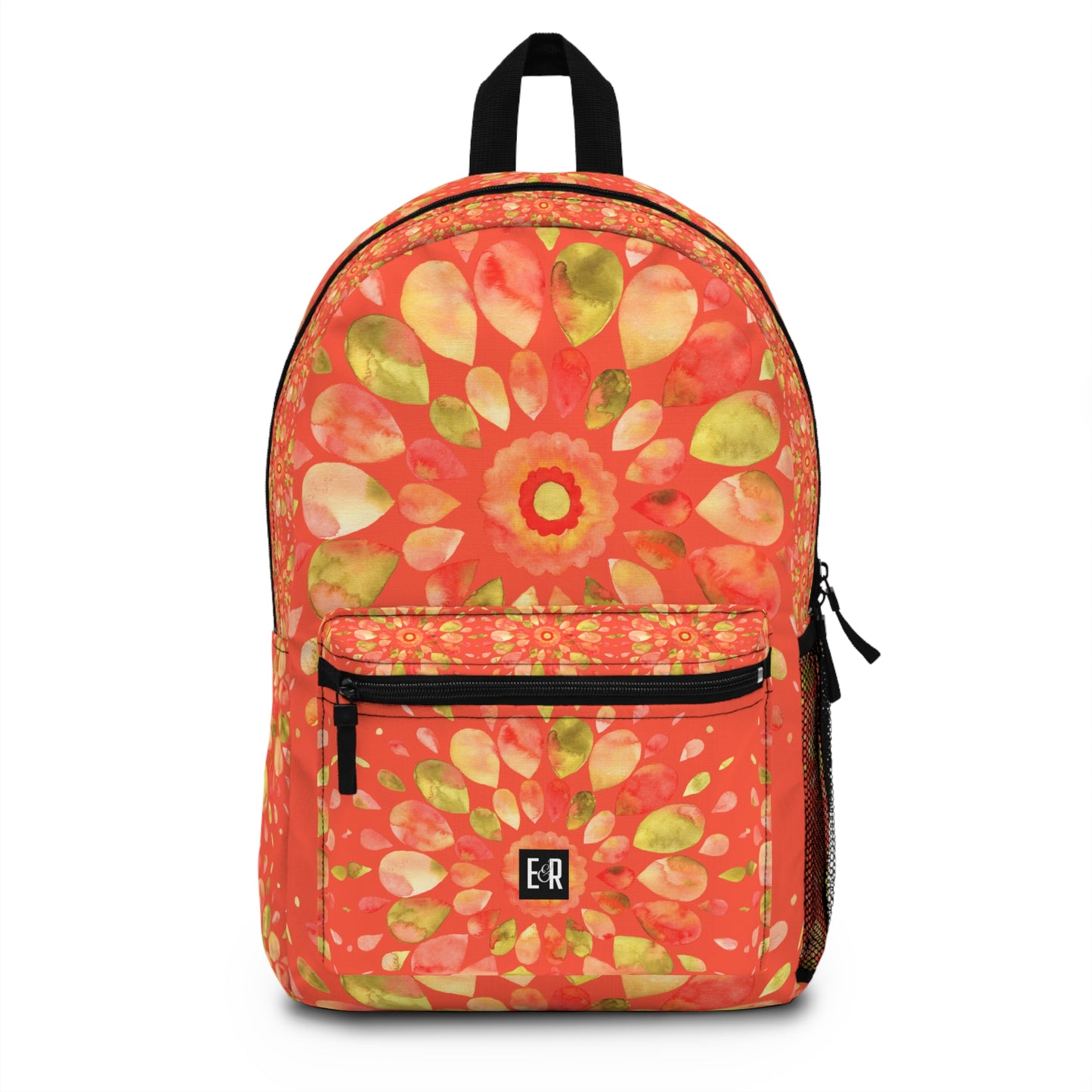 Eddy and Rita Women's Terracotta Watercolor Mandala Backpack - Premium Designer Bag for Stylish Moms