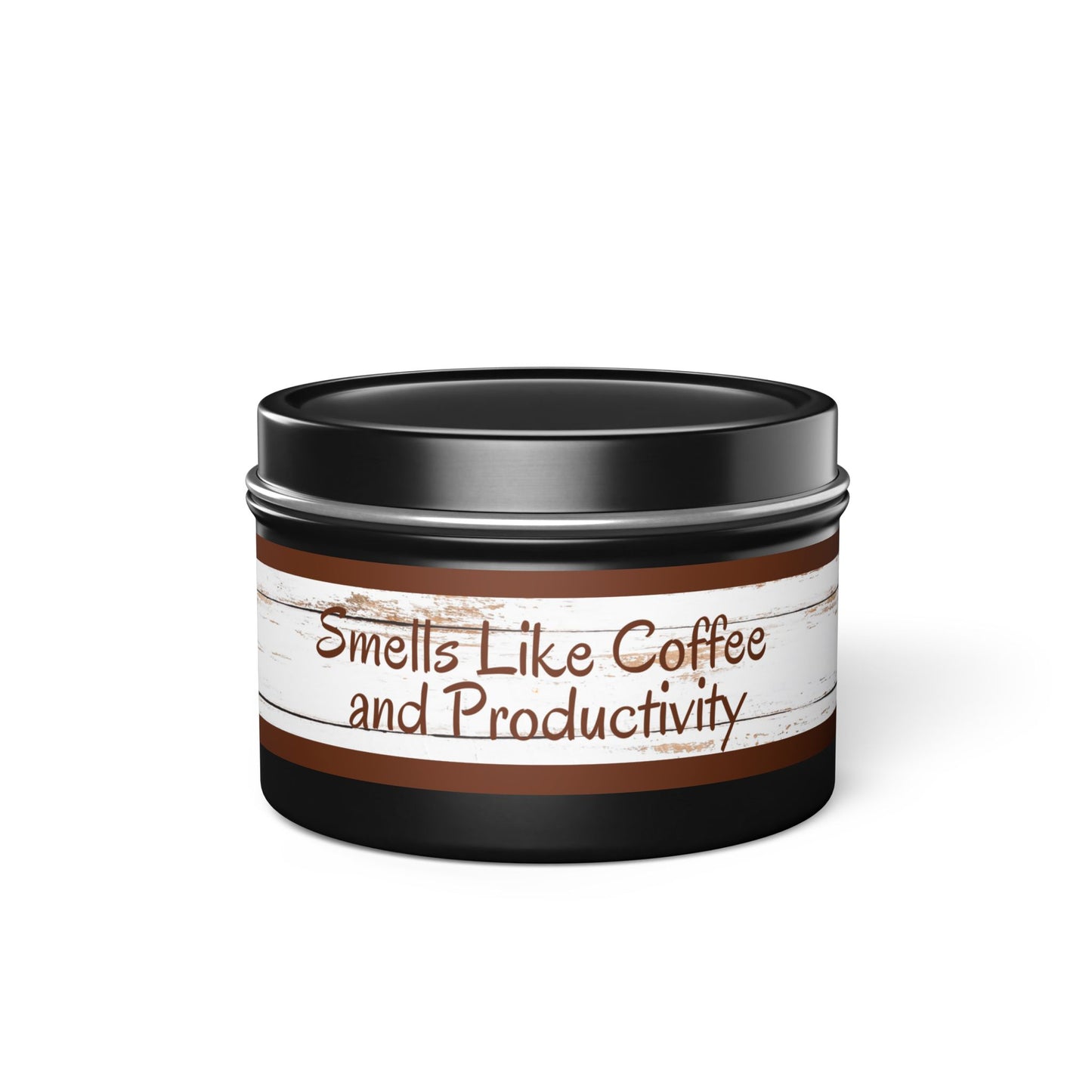 Coffee Scented Tin Candle – 4 oz | “Smells Like Coffee and Productivity” | Perfect Stocking Stuffer Gift