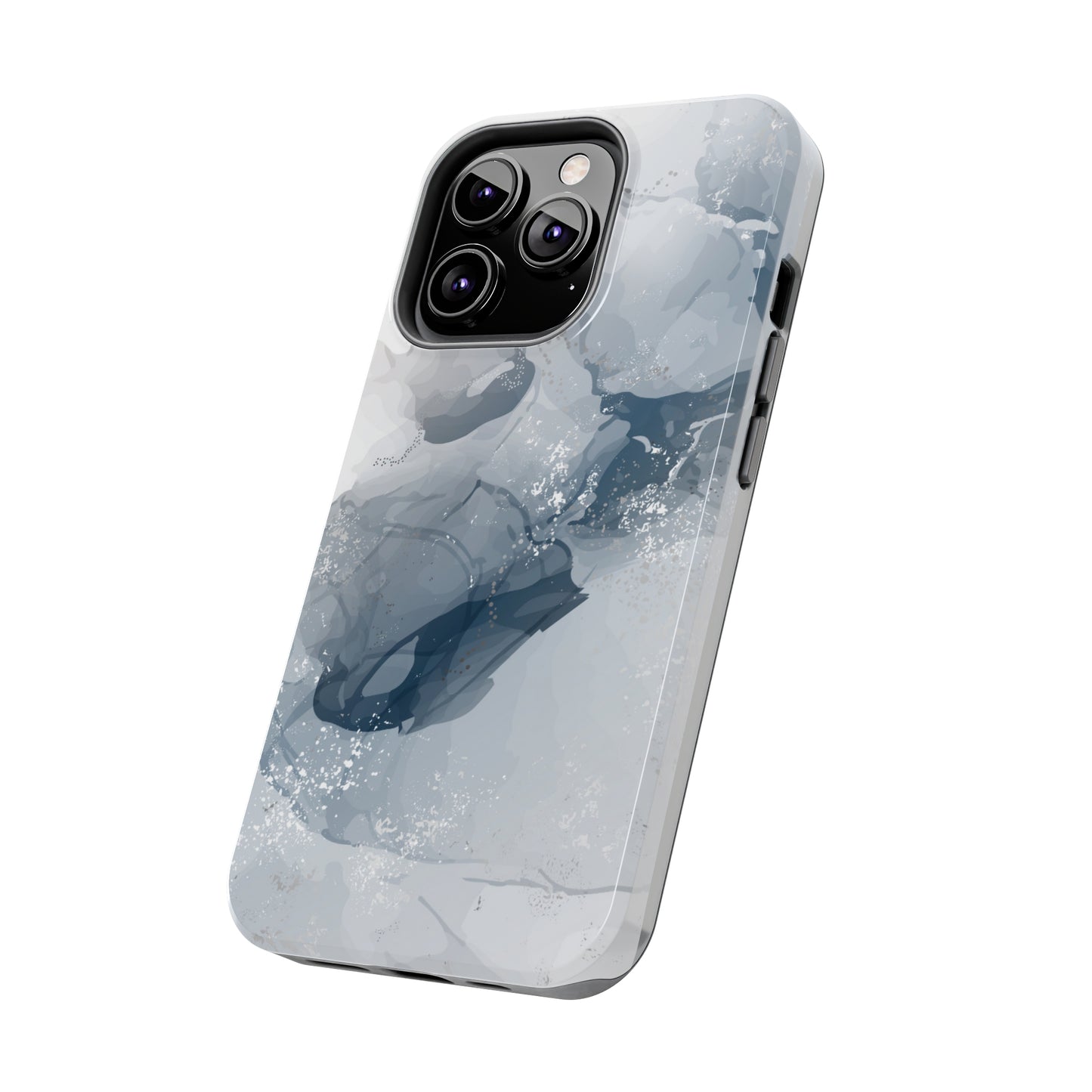 Gray and White Marble Pattern Cell Phone Case - Elegant and Sleek Device Cover