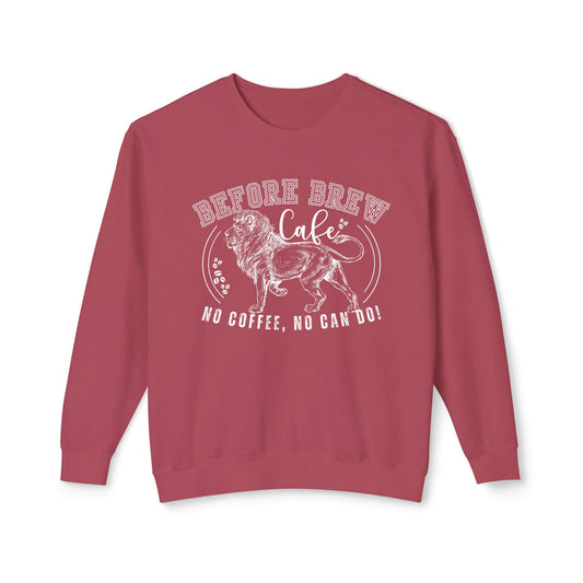 Eddy and Rita Women's Comfort Colors Lightweight Sweatshirt - "Before Brew, No Coffee, No Can Do!" Graphic Pullover for Coffee Lovers