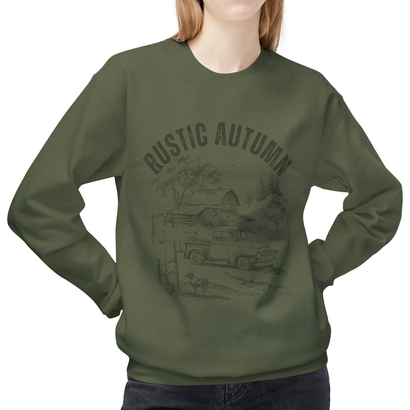 Eddy and Rita Women's Midweight Sweatshirt - "Rustic Autumn" Fall Graphic Pullover