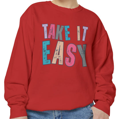 'Take It Easy' Relaxing Comfort Colors Women's Sweatshirt - Eddy and Rita