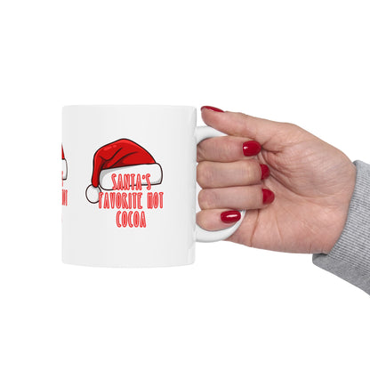 11 oz Ceramic Mug – “Santa’s Favorite Hot Cocoa” | Festive and Cozy Christmas Coffee Cup