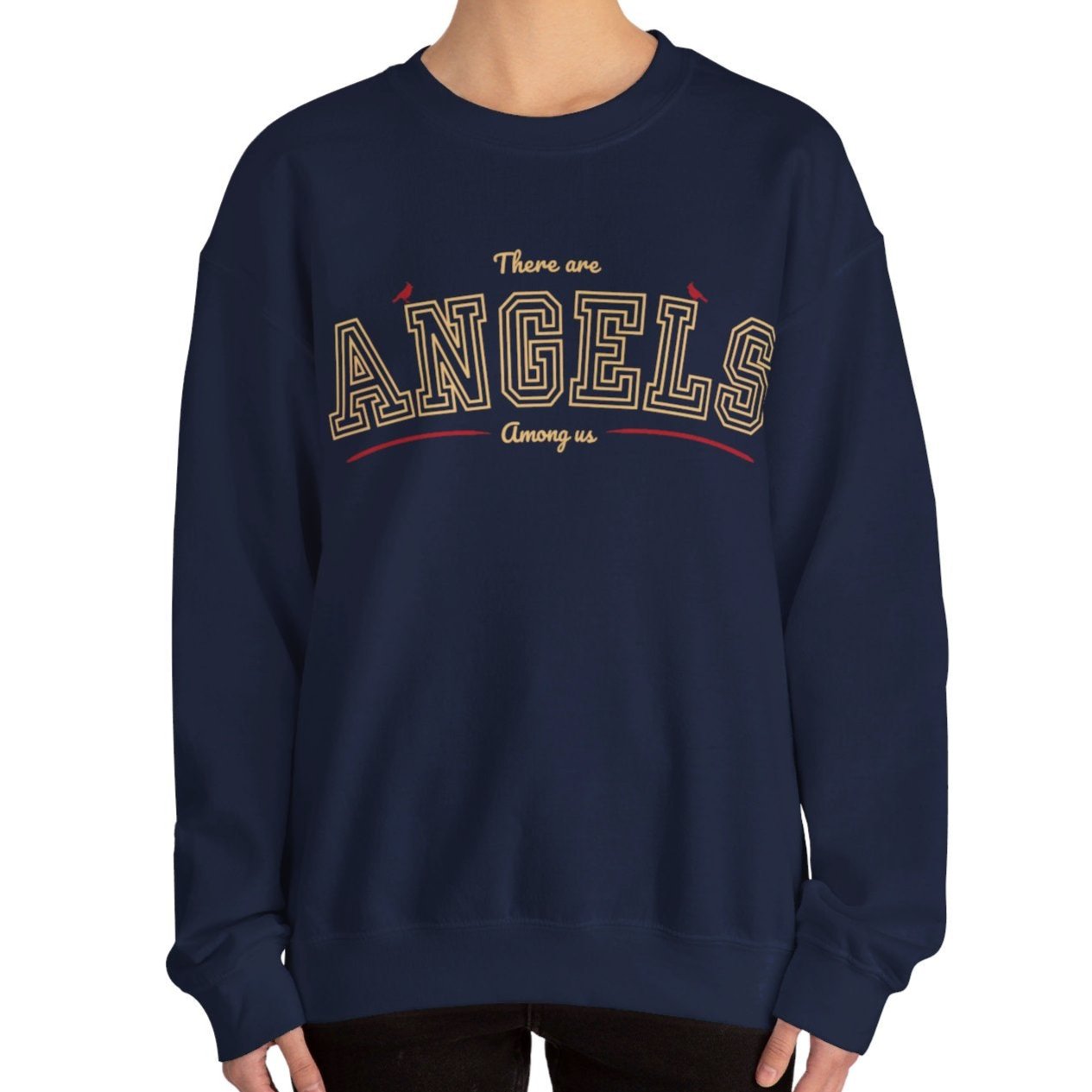 Women's Heavy Blend Sweatshirt – "There Are Angels Among Us" with Cardinals Graphic