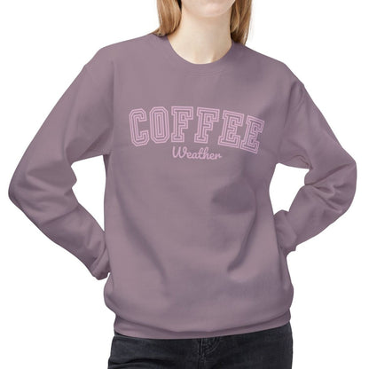 Women's Midweight Fleece Sweatshirt – "Coffee Weather" Cozy and Stylish Graphic Sweatshirt