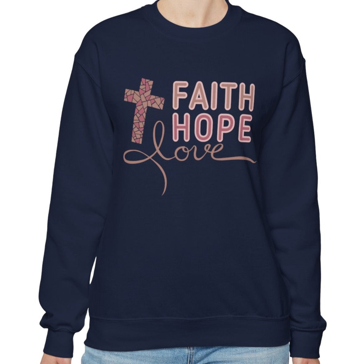 Faith Hope Love Women's Sweatshirt: Inspirational Style - Eddy and Rita