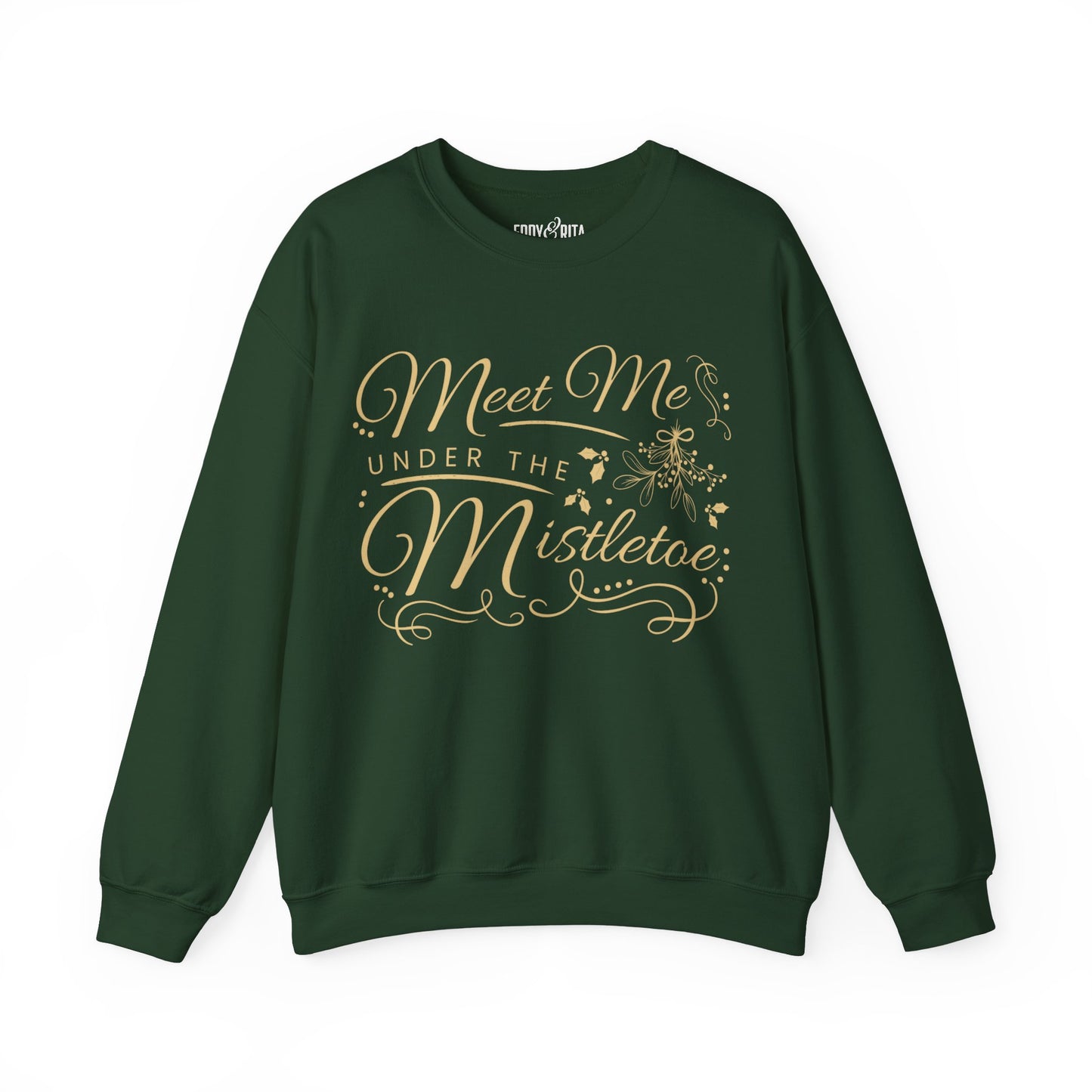 Women’s Heavy Sweatshirt – “Meet Me Under the Mistletoe” | Cozy and Romantic Christmas Holiday Apparel