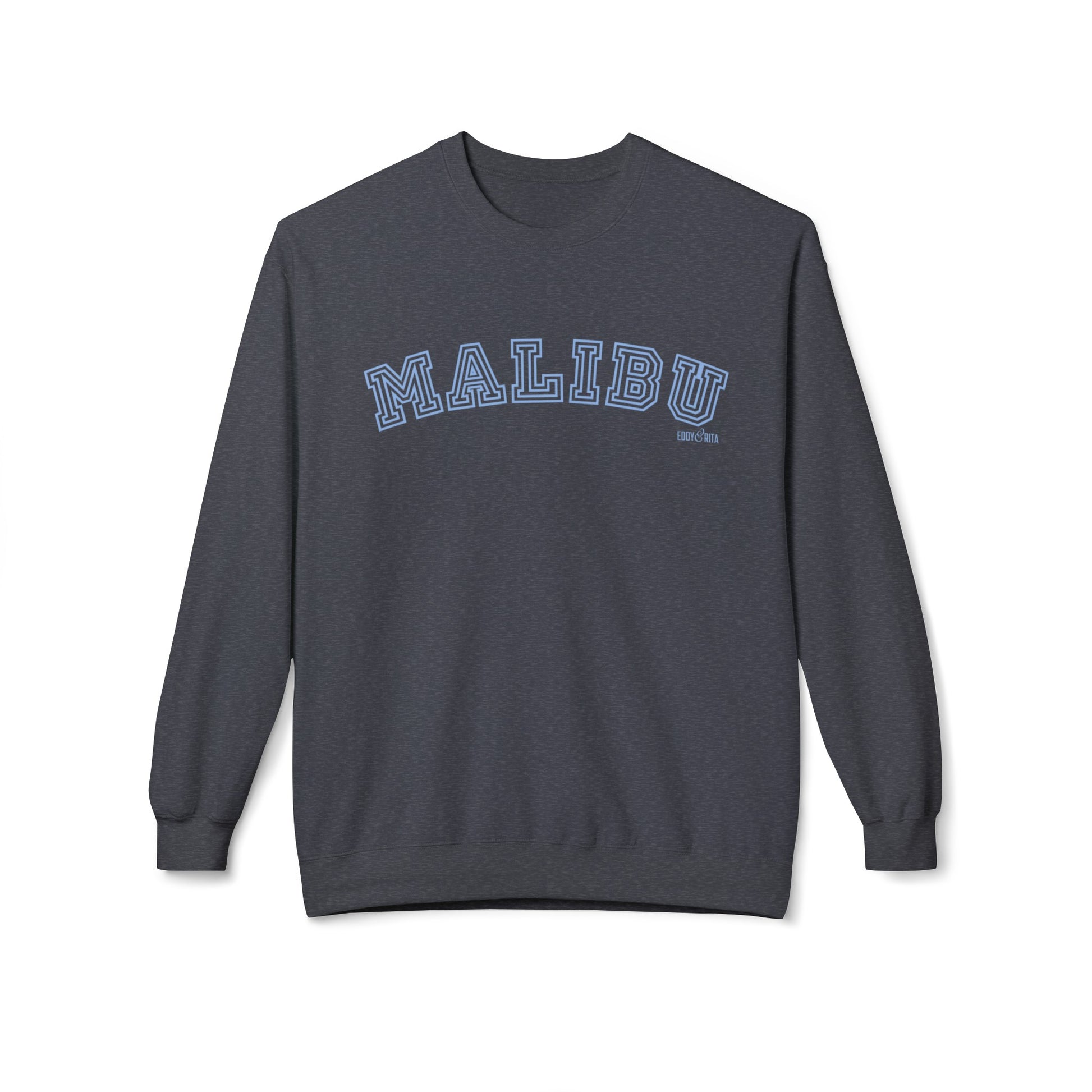 Eddy and Rita Women's Midweight Crewneck Sweatshirt - "Malibu" Coastal Graphic Pullover