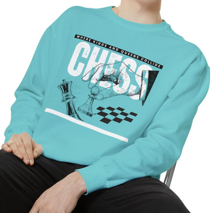 Chess, Where Kings and Queens Collide Strategic Comfort Colors Men's Sweatshirt - Eddy and Rita