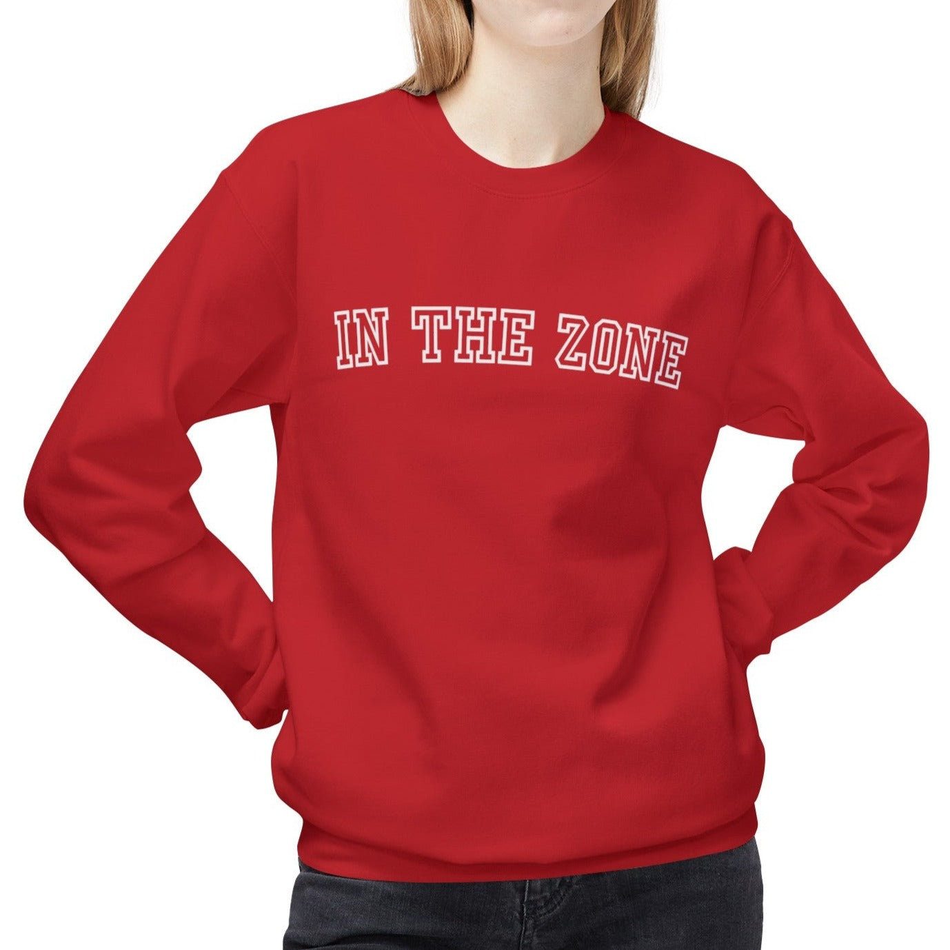 Eddy and Rita Women's Midweight Crewneck Sweatshirt - "In the Zone" Motivational Graphic Pullover