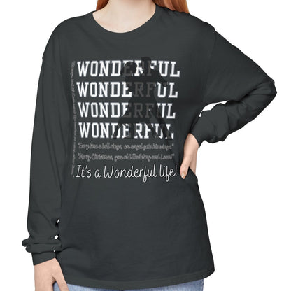 Women's Comfort Colors Long Sleeve Tee: Christmas Movie Inspired by 'It's a Wonderful Life'!- Eddy and Rita