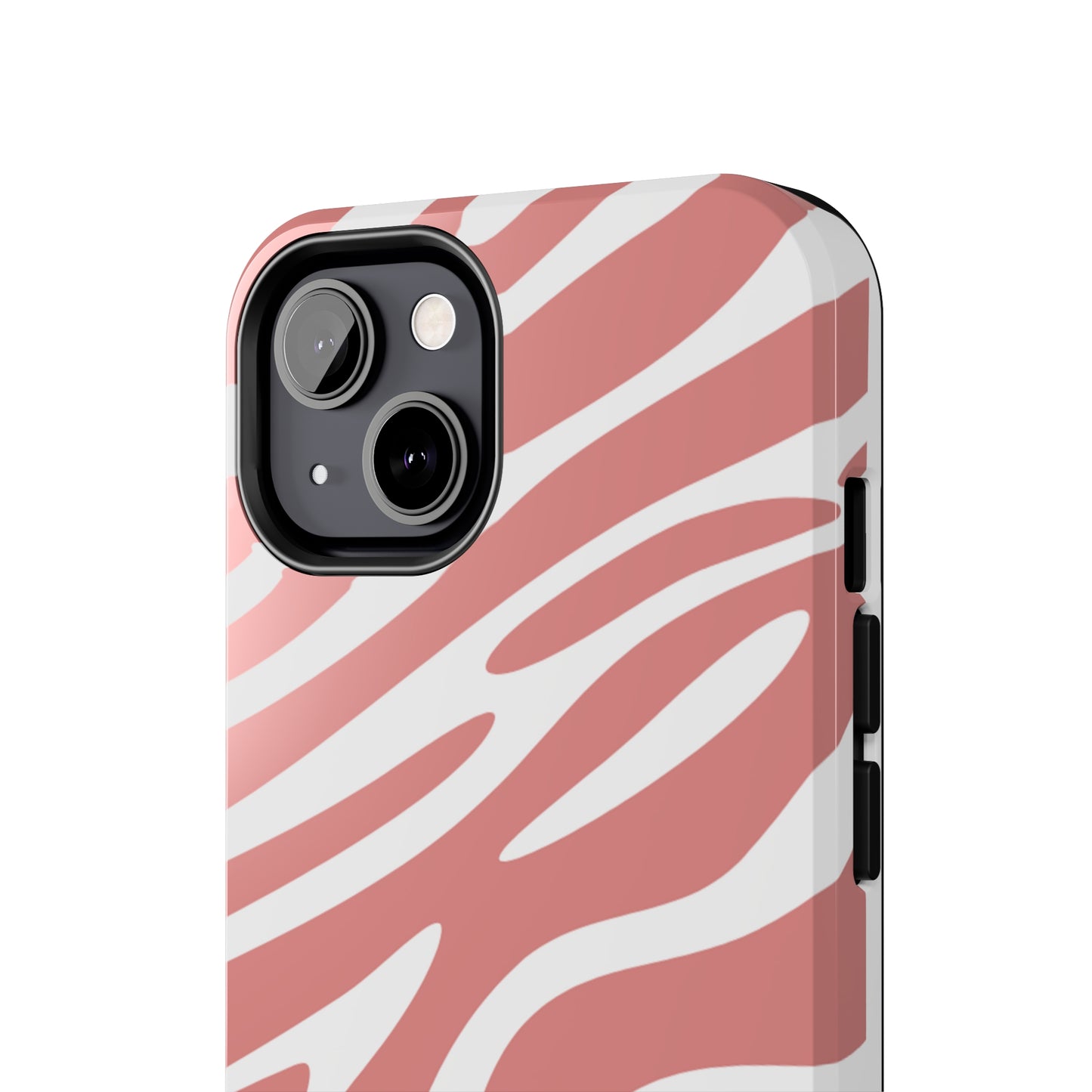 Pink and White Zebra Stripes iPhone Case - Stylish and Protective Cover for Your Device