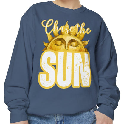 Chase the Sun Women's Comfort Colors Sweatshirt - Cozy and Inspirational - Eddy and Rita