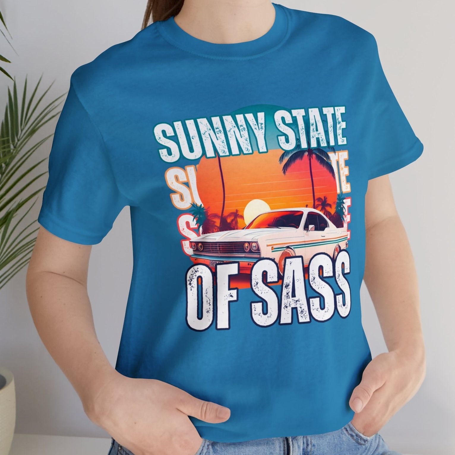 Sunny State of Sass Retro Car Women's Bella Canvas T-shirt - Eddy and Rita