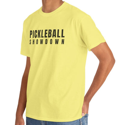 Eddy and Rita Unisex Heavy Cotton T-Shirt - "Pickleball Showdown" Graphic Tee for Sports Enthusiasts