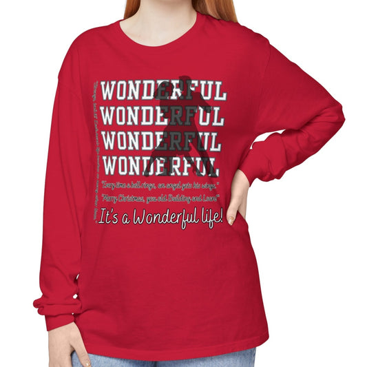 Women's Comfort Colors Long Sleeve Tee: Christmas Movie Inspired by 'It's a Wonderful Life'!- Eddy and Rita