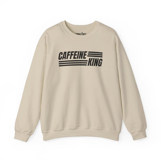 Men's Heavy Sweatshirt – "Caffeine King" Bold Coffee Lovers Graphic Sweatshirt