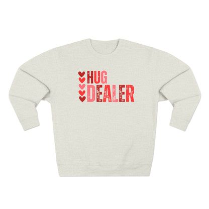 Women's Valentine's Day Graphic Sweatshirt – 'Hug Dealer' Cute and Cozy Pullover – Romantic Gift Idea, Casual Holiday Outfit