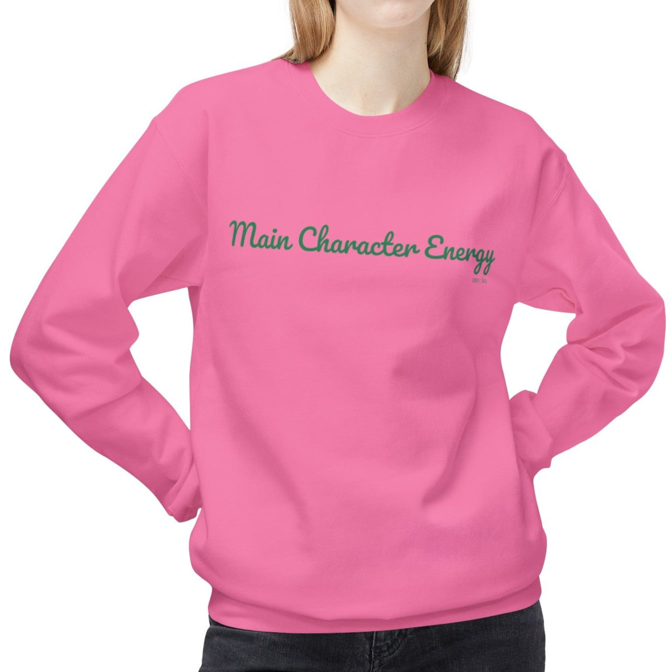 Eddy and Rita Women's Midweight Crewneck Sweatshirt - "Main Character Energy" Inspirational Graphic Pullover