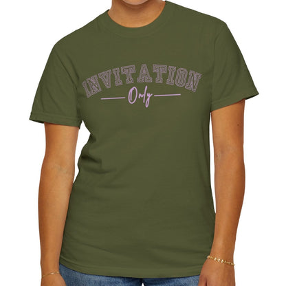 Eddy and Rita Women's Comfort Colors T-Shirt - "Invitation Only" Exclusive Graphic Tee