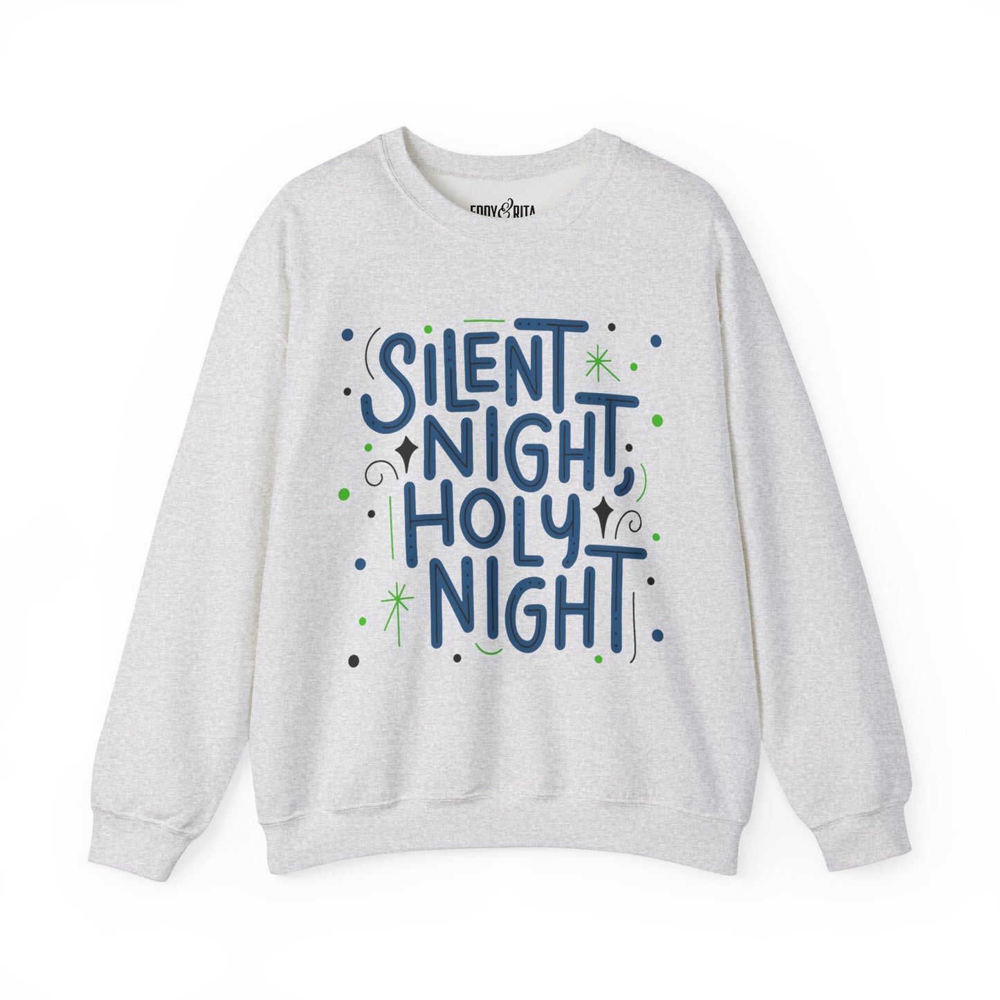 Women’s Heavy Sweatshirt – “Silent Night, Holy Night” Elegant Holiday Pullover | Cozy and Classic Christmas Apparel