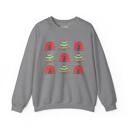 Women's Heavy Sweatshirt – "Festive Christmas Sweaters" Fun Holiday Graphic Sweatshirt