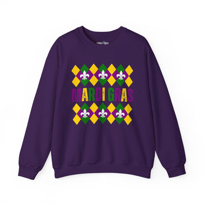 Mardi Gras Fleur-de-Lis Women's Sweatshirt: Festive Comfort with Stylish Elegance - Eddy and Rita