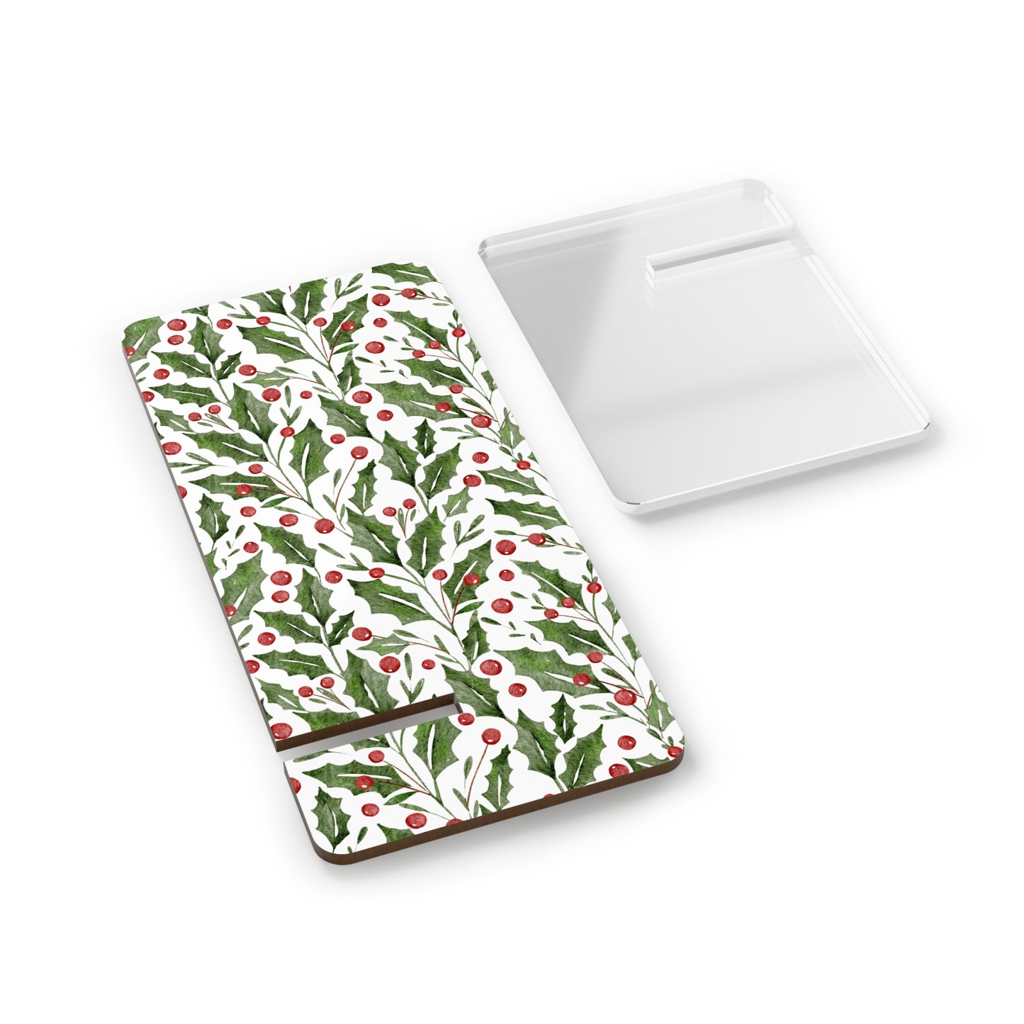 Mobile Display Stand for iPhone – Festive Christmas Holly Design | Perfect Stocking Stuffer for the Holidays