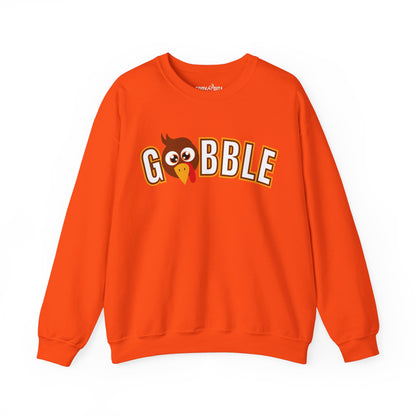 Women's Heavy Sweatshirt – "Gobble, Gobble, Gobble" Fun Thanksgiving Graphic Sweatshirt