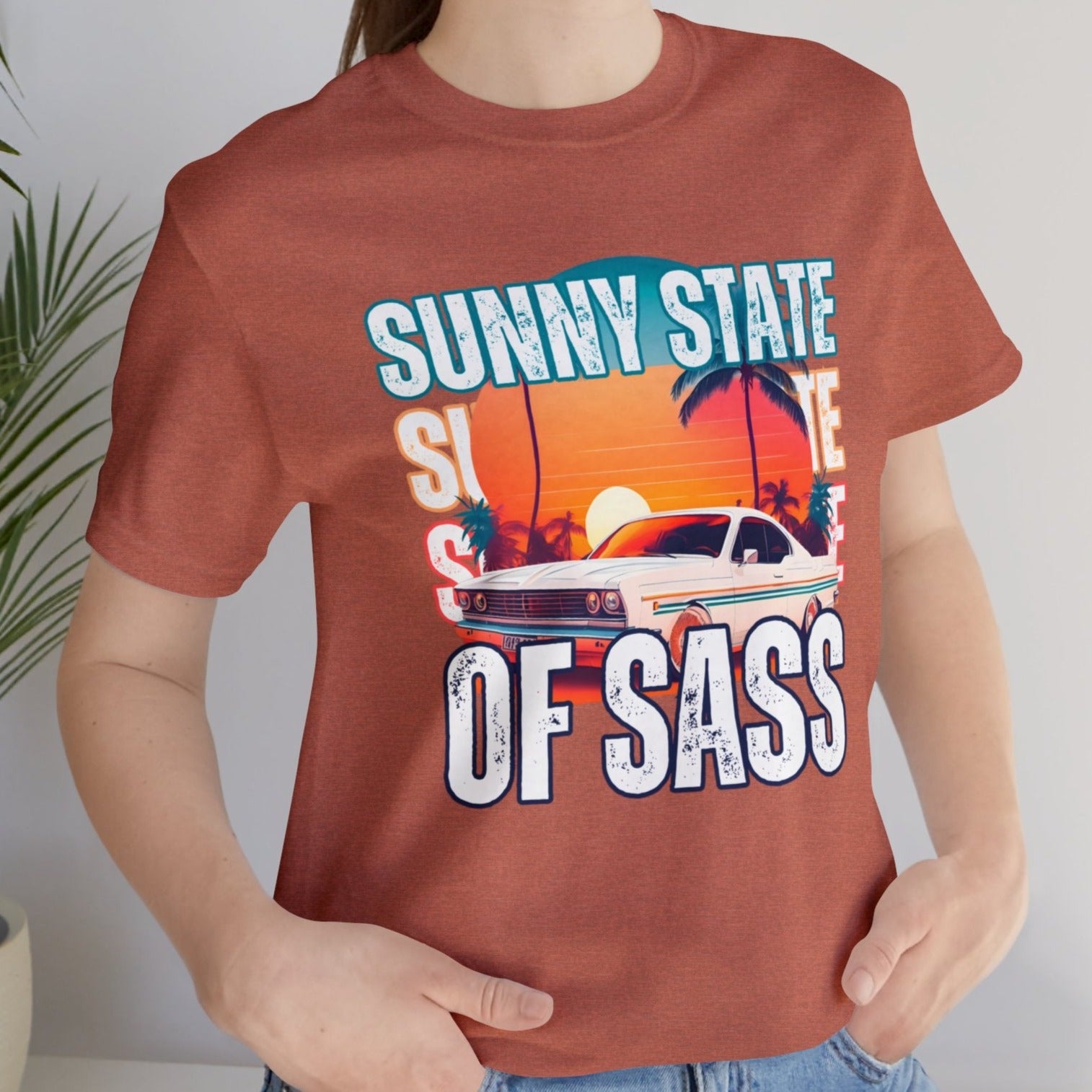 Sunny State of Sass Retro Car Women's Bella Canvas T-shirt - Eddy and Rita