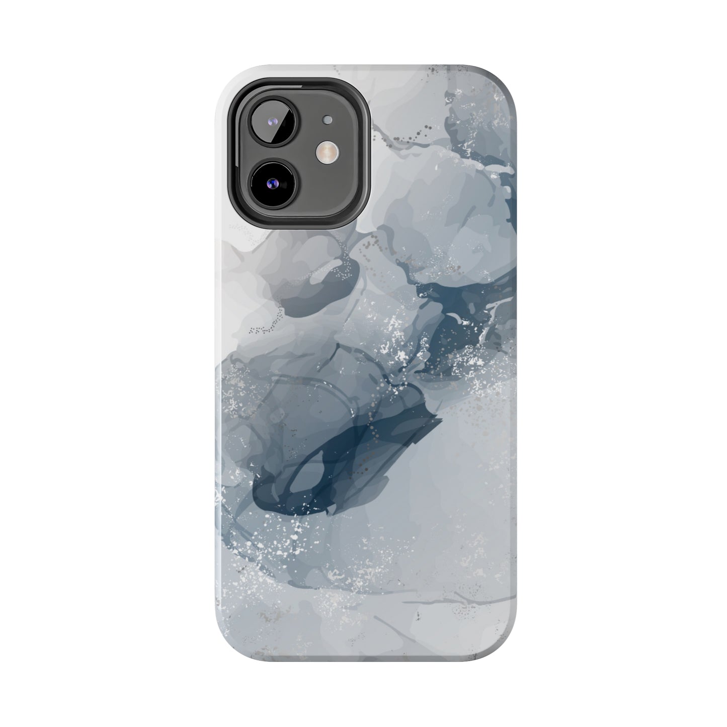 Gray and White Marble Pattern Cell Phone Case - Elegant and Sleek Device Cover