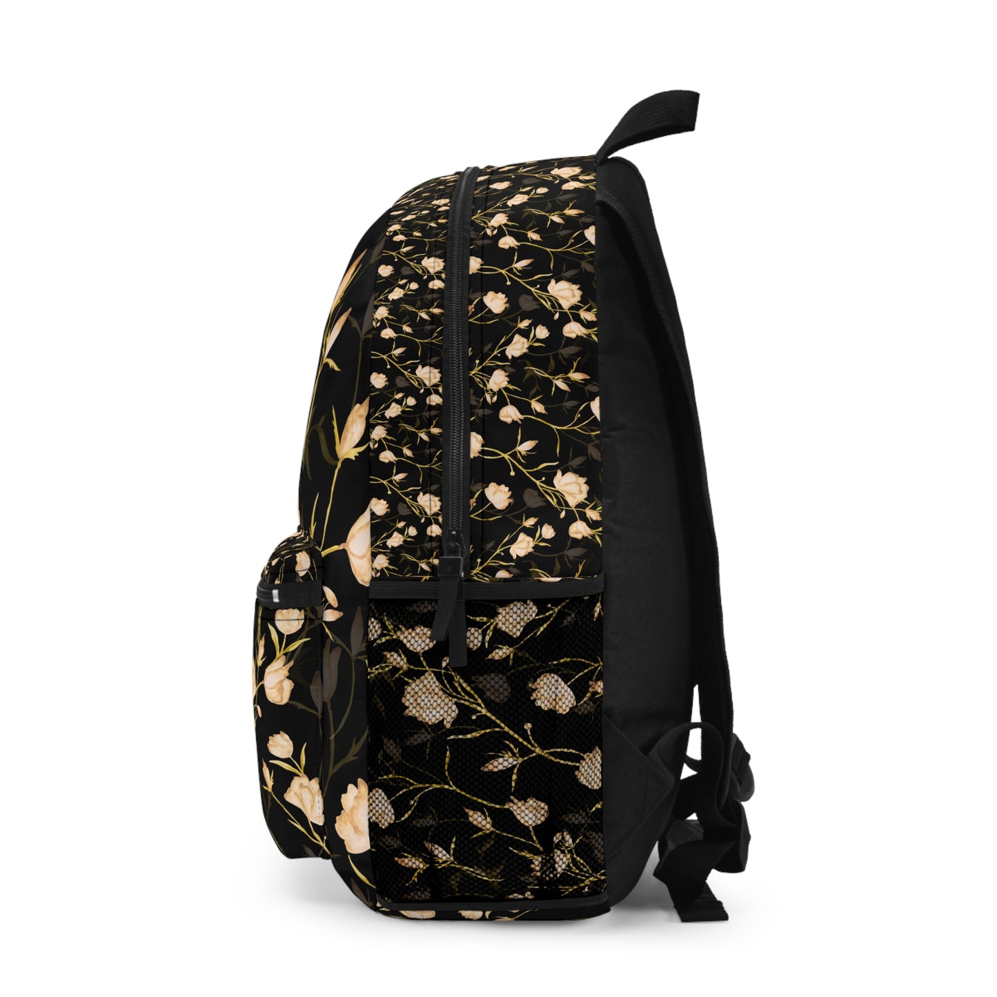 Eddy and Rita Women's Black Backpack with Cream Floral Design - Premium Designer Bag for Stylish Moms