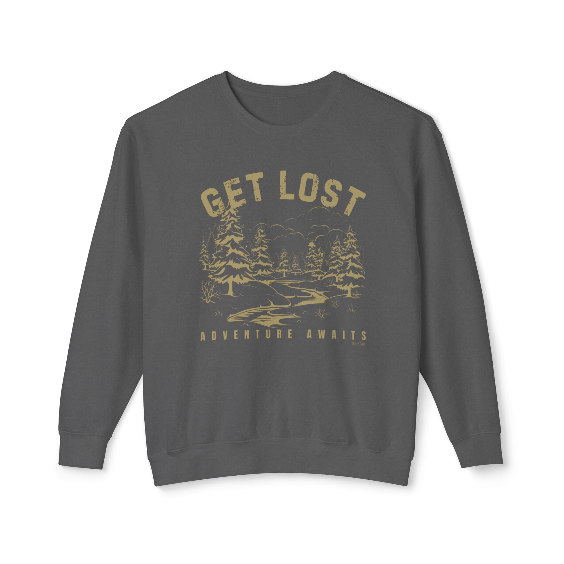 Eddy and Rita Women's Comfort Colors Lightweight Sweatshirt - "Get Lost - Adventure Awaits" Graphic Sweatshirt