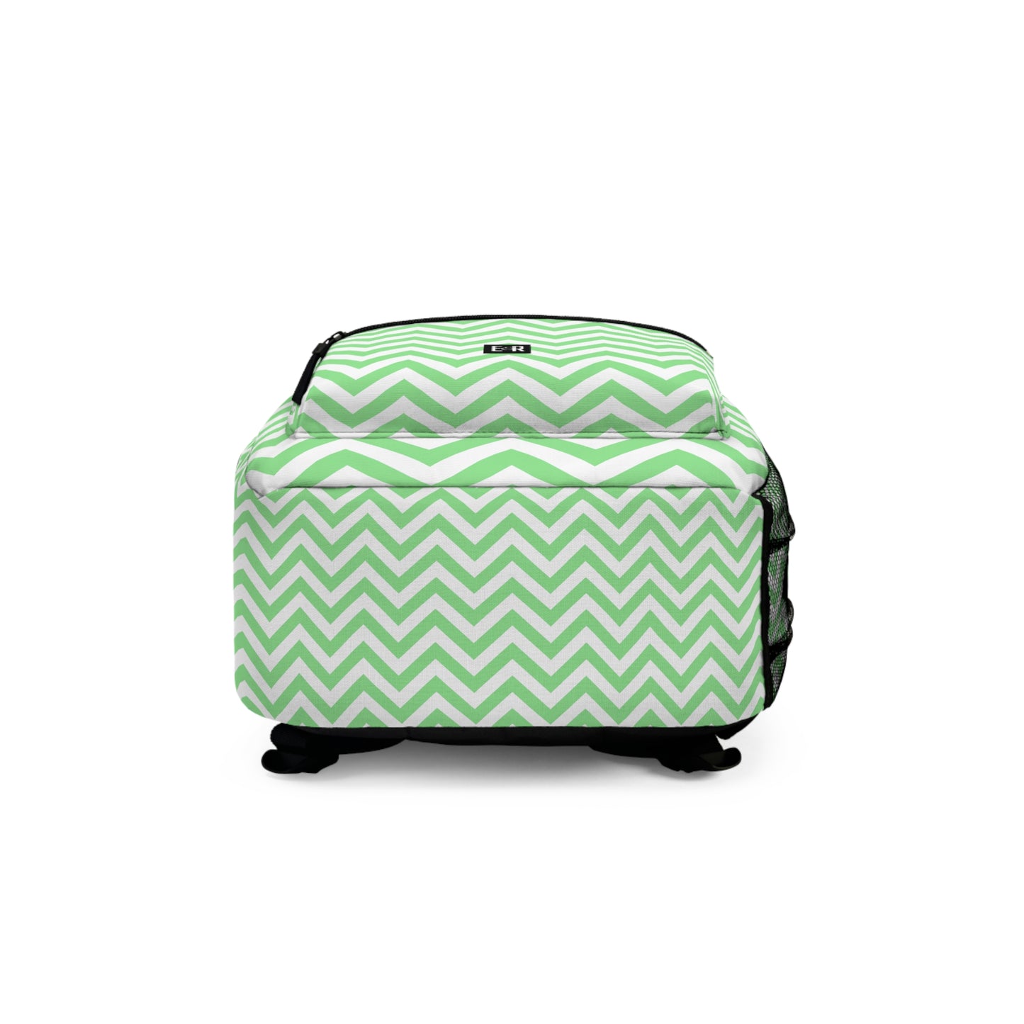 Eddy and Rita Women's Mint Green and White Chevron Backpack - Premium Designer Bag