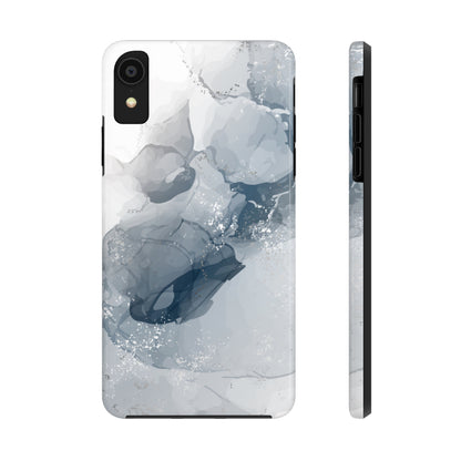 Gray and White Marble Pattern Cell Phone Case - Elegant and Sleek Device Cover