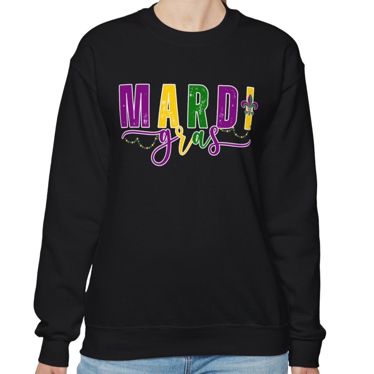 Mardi Gras Magic Women's Sweatshirt: Cozy Carnival Chic for Festive Comfort - Eddy and Rita