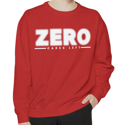 Zero Cares Left Comfort Colors Men's Sweatshirt - Effortless Vibes - Eddy and Rita