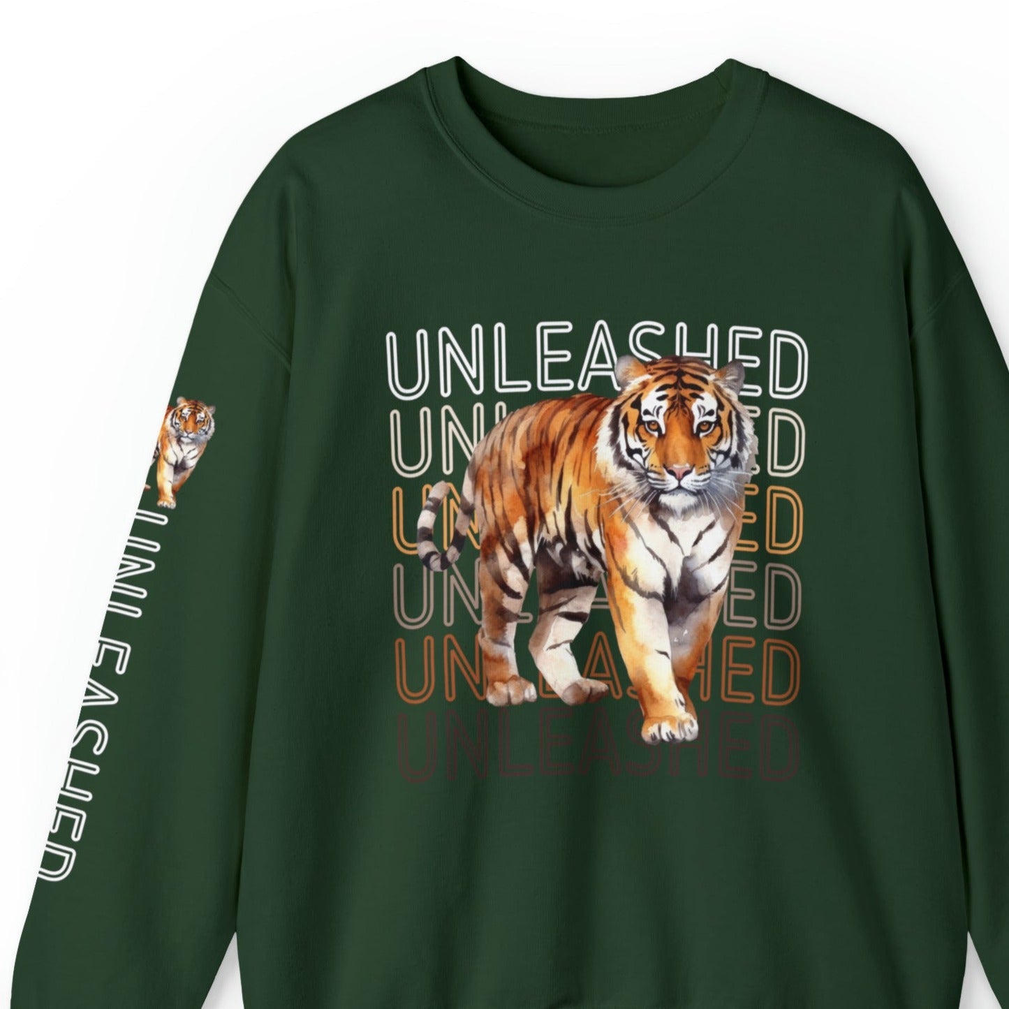 Tiger Unleashed: Women's Sweatshirt with Striking Arm Detail - Eddy and Rita