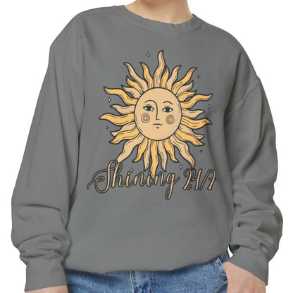 Shining 24/7 Women's Comfort Colors Sweatshirt - Cozy and Radiant - Eddy and Rita