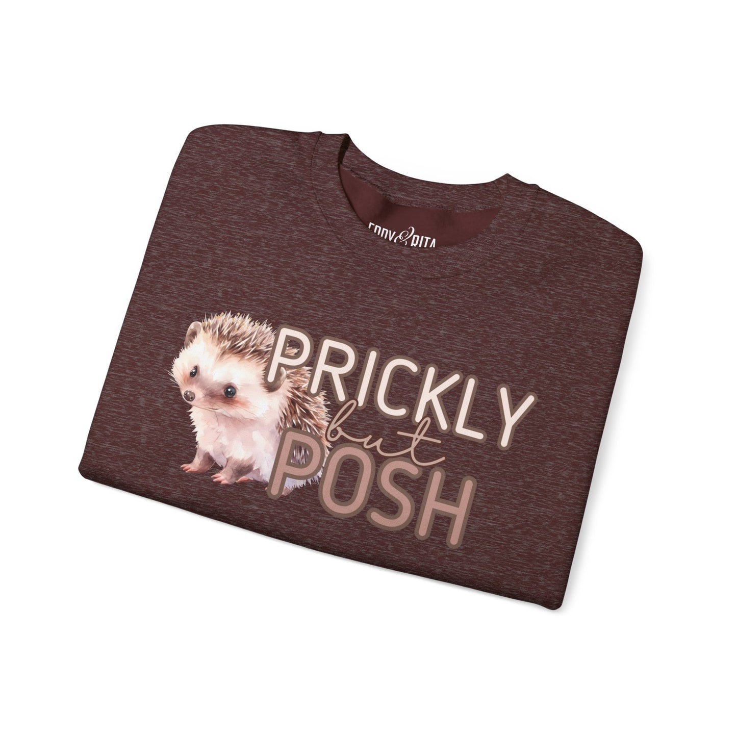 Hedgehog Chic: 'Prickly but Posh' Women's Sweatshirt