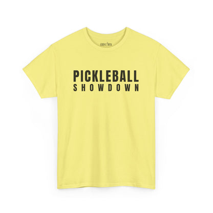 Eddy and Rita Unisex Heavy Cotton T-Shirt - "Pickleball Showdown" Graphic Tee for Sports Enthusiasts