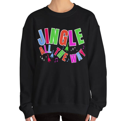 Women's Heavy Sweatshirt – "Jingle All The Way" Festive Christmas Graphic Sweatshirt