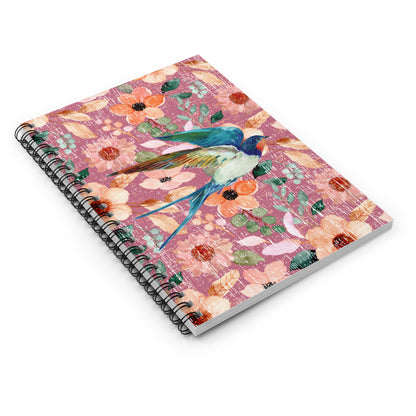 Bluebird Serenity: Floral Spiral Notebook for Tranquil Reflections and Nature-Inspired Thoughts - Eddy and Rita