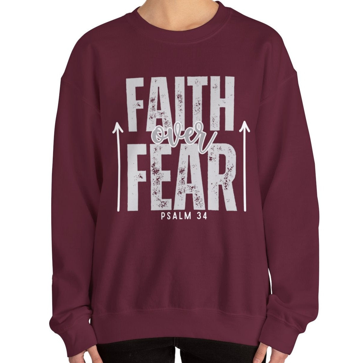 Faith over Fear: Women's Empowerment Sweatshirt for Positive Vibes - Eddy and Rita