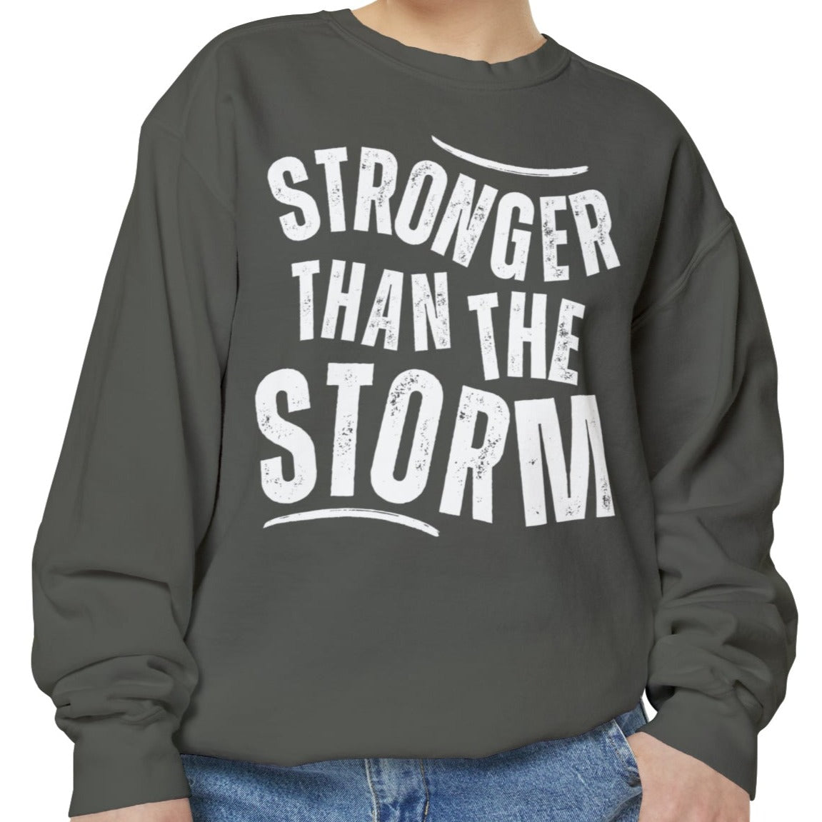 Stronger than the Storm Comfort Colors Women's Sweatshirt - Cozy and Resilient - Eddy and Rita